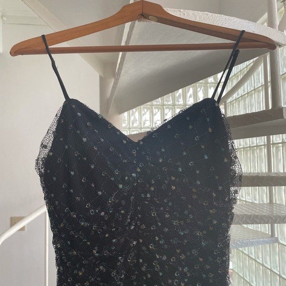 Black Betsey Johnson dress with sparkle metallic detailing - Picture 5 of 12